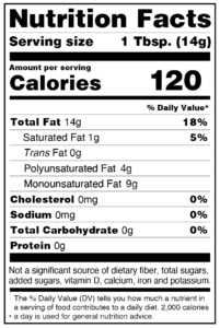 Clear Canola Oil Nutrition Facts