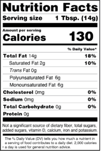 Peanut Frying Blend Nutrition Facts
